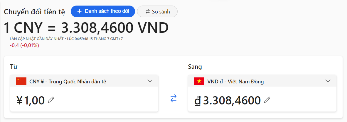 Hình ảnh quy đổi 1 tệ bằng bao nhiêu tiền Việt 