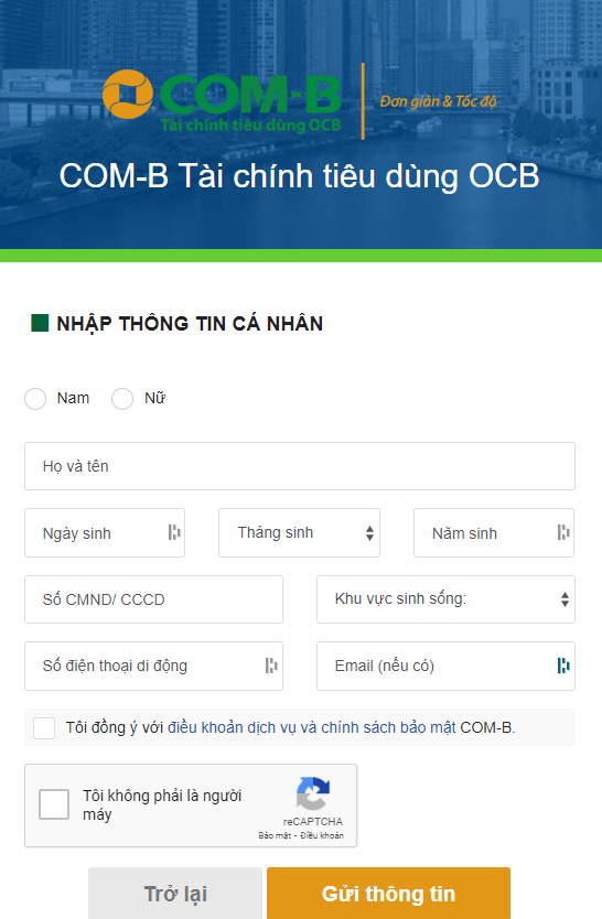 cách đăng ký vay tiêu dùng ocb com b