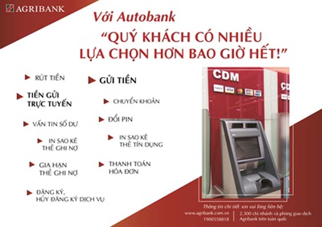 chuyển khoản tại atm của agribank