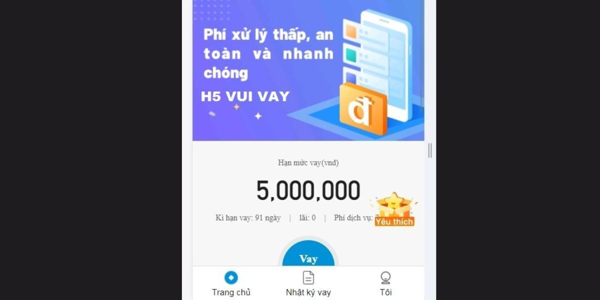 Mở app H5 Vay Liền, chọn “Nhật ký vay”