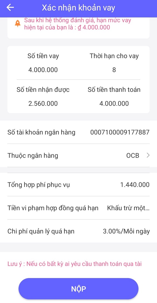 Kiểm duyệt hồ sơ, nhận thông tin về gói vay