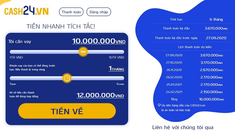 hỗ trợ cho vay với lãi suất 0% trong lần vay đầu tiên với thời hạn 7 ngày