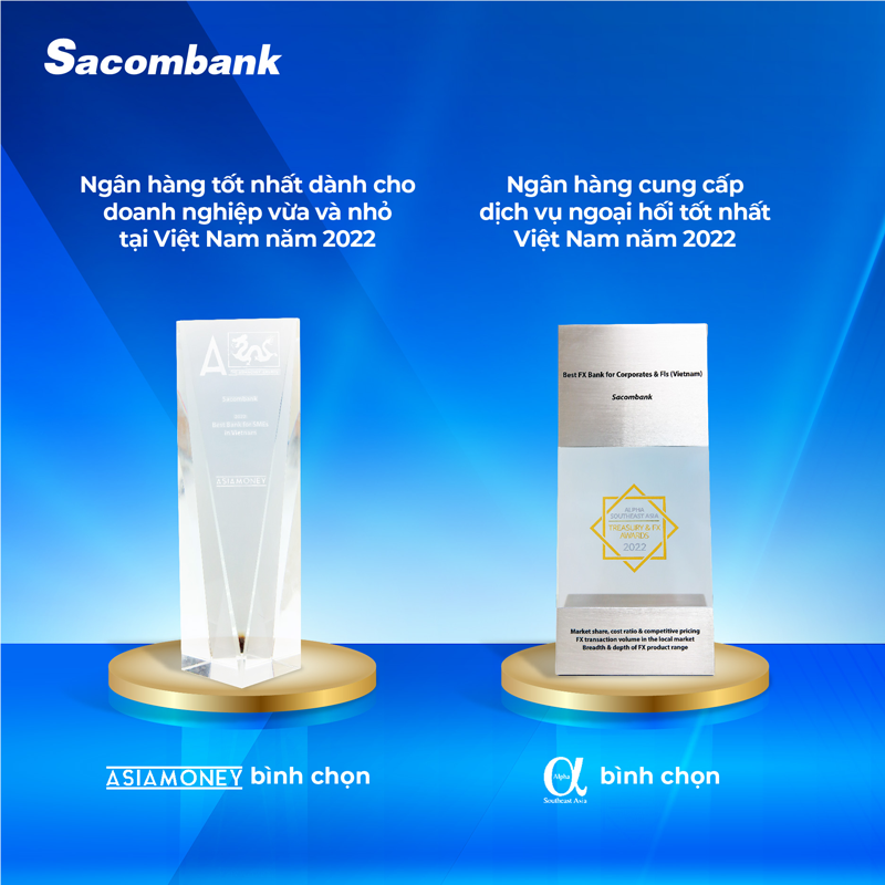 Sacombank liên tiếp nhận các giải thưởng giá trị vào năm 2022