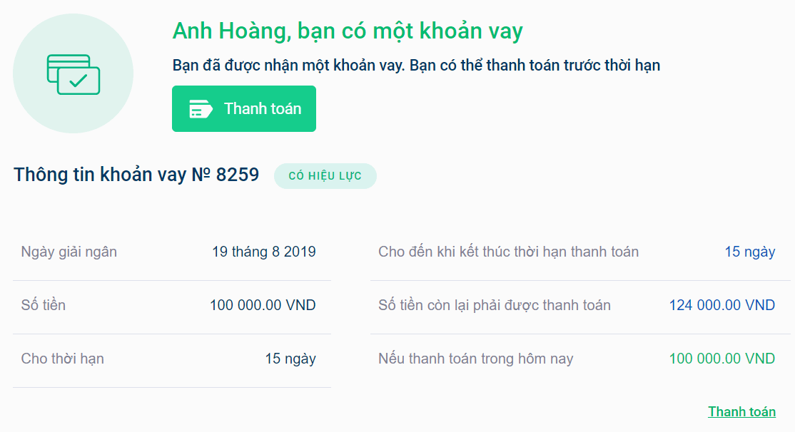 thanh toán khoản vay online qua internet banking