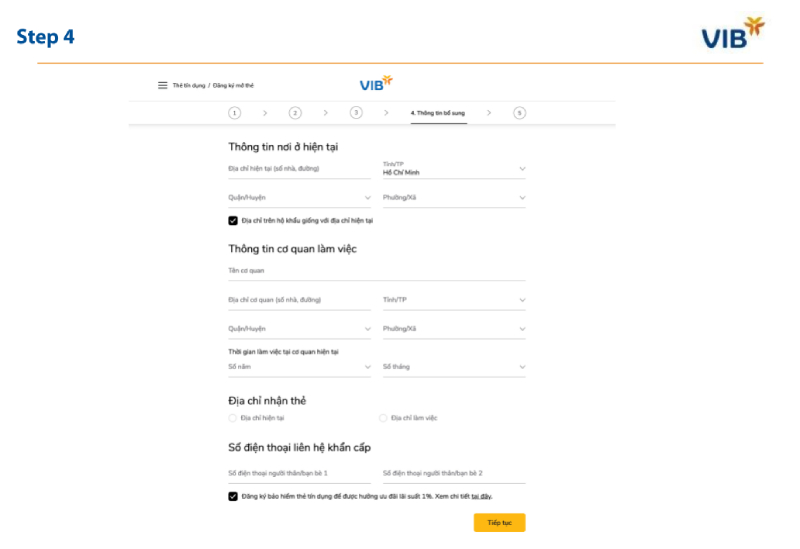 Cung cấp thông tin về nơi ở và nơi làm việc để ngân hàng xác nhận