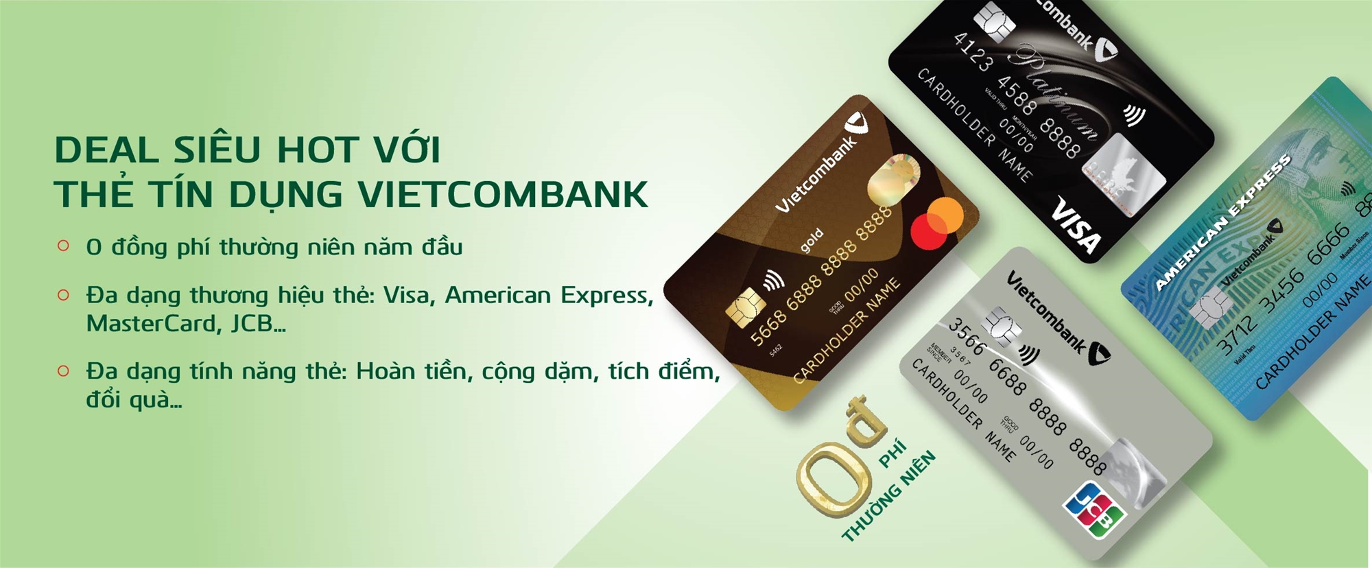 Thẻ tín dụng Vietcombank đa dạng và có nhiều ưu đãi hấp dẫn