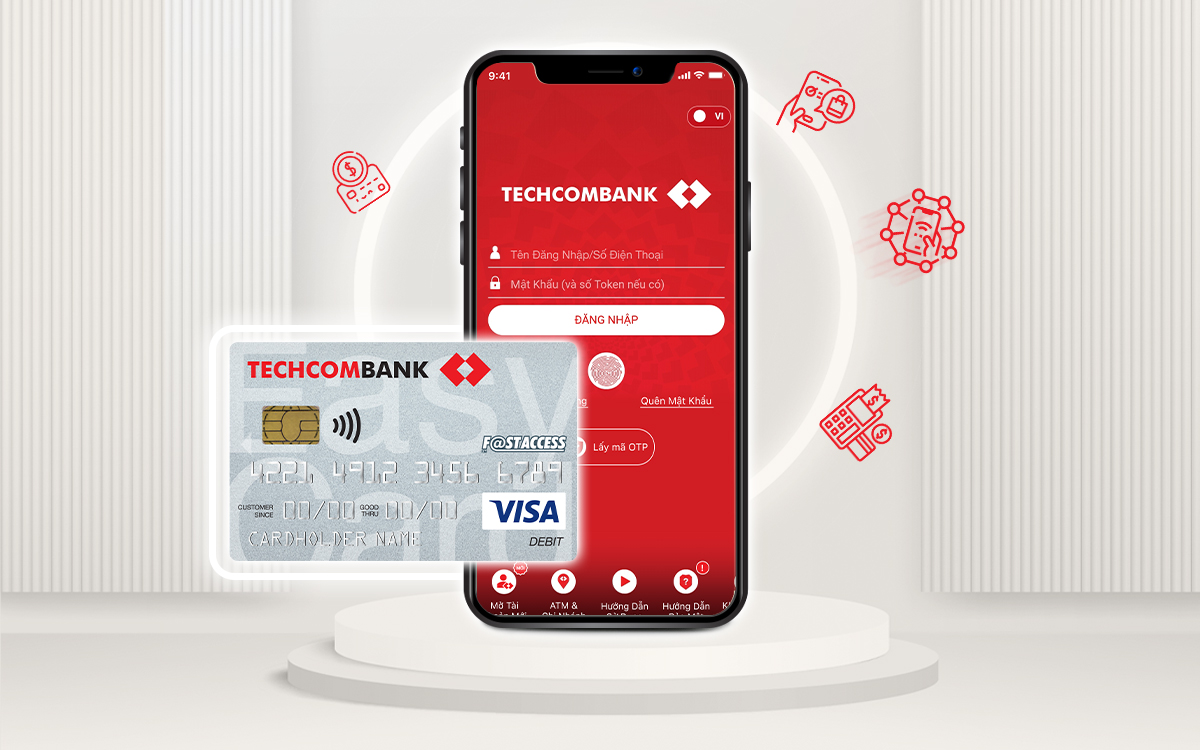 Đăng ký mở thẻ Visa dễ dàng ngay tại nhà qua ứng dụng của ngân hàng Techcombank