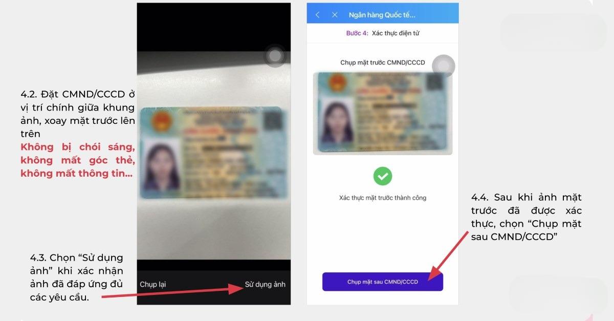 Chụp ảnh CCCD/ CMND mặt trước 