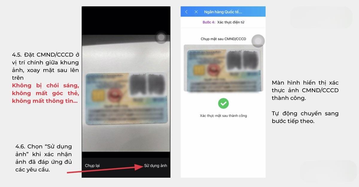Chụp ảnh CCCD/ CMND mặt sau 