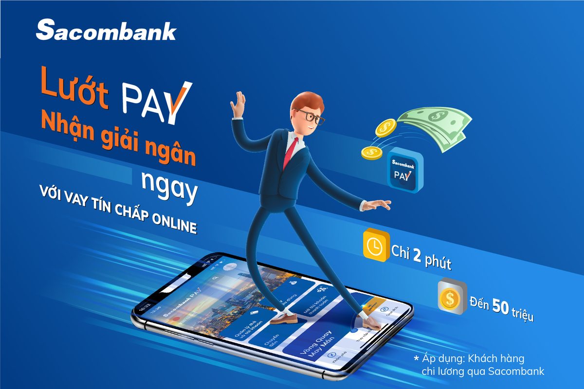 Khách hàng nhận thông báo trên Sacombank Pay sau khi giao dịch thành công