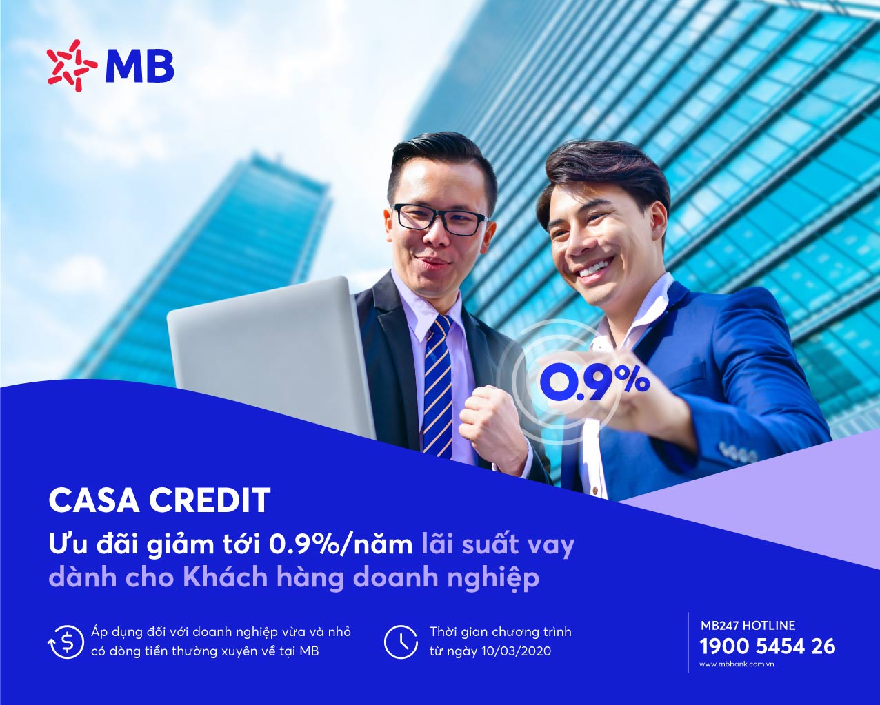 Chương trình CASA CREDIT giảm lãi suất vay cho khách hàng doanh nghiệp