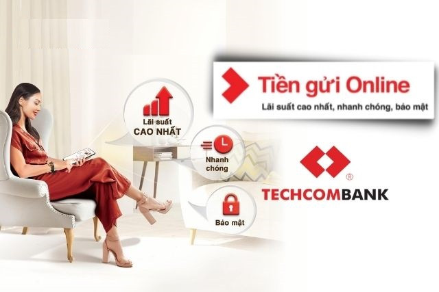 Giao diện gửi tiết kiệm online Techcombank.